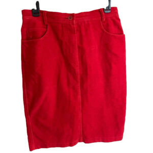 VINTAGE Mondi German 1980s Red Skirt EU 42/US 10